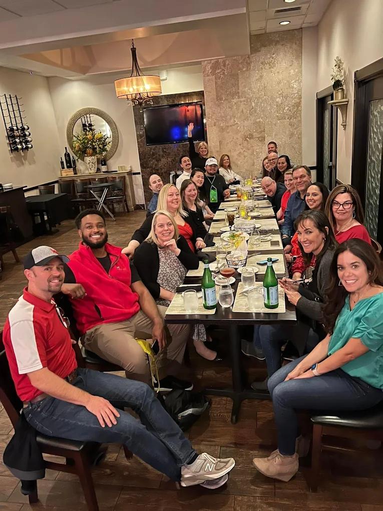 Group celebrating at private dinner