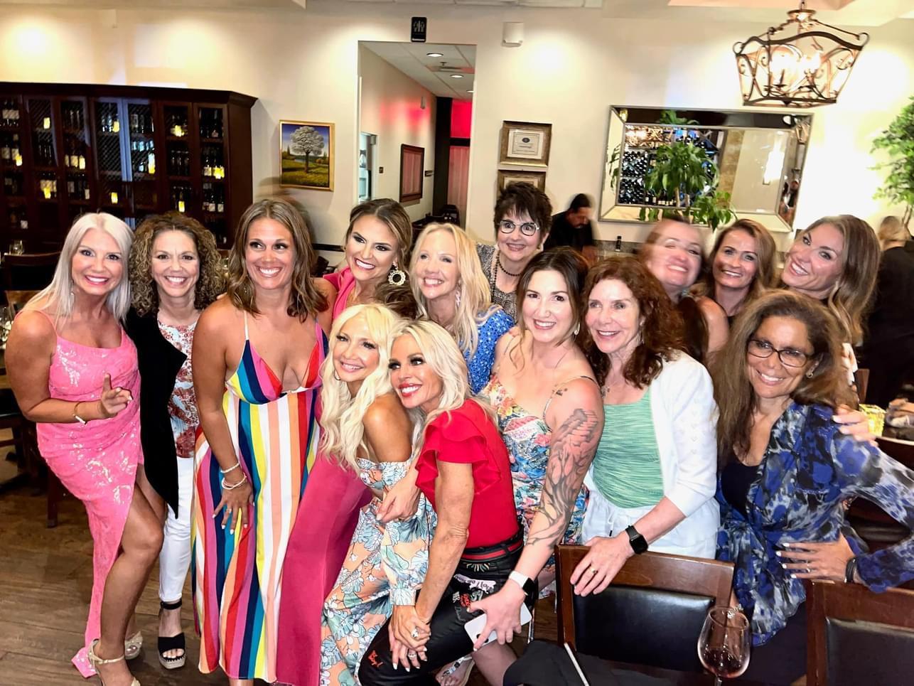 Women celebrating at birthday party
